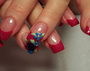 Французский маникюр разных цветов