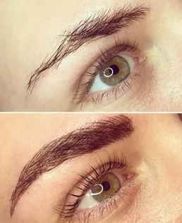 фото до и после микроблейдинга бровей