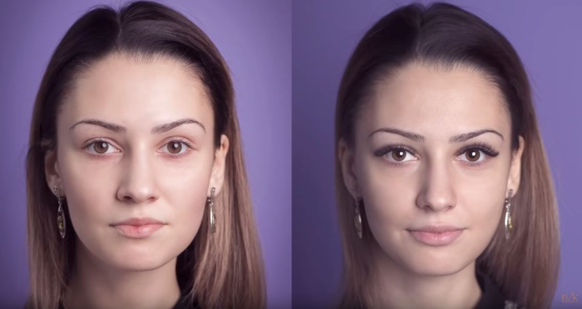 ресницы до и после