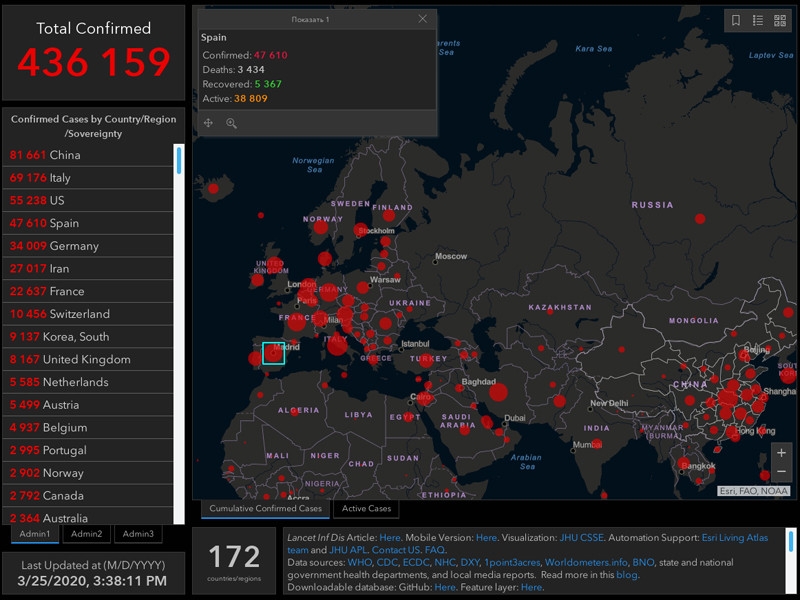 Испания обогнала Китай по числу смертей от коронавируса, а в Европе уступает лишь Италии