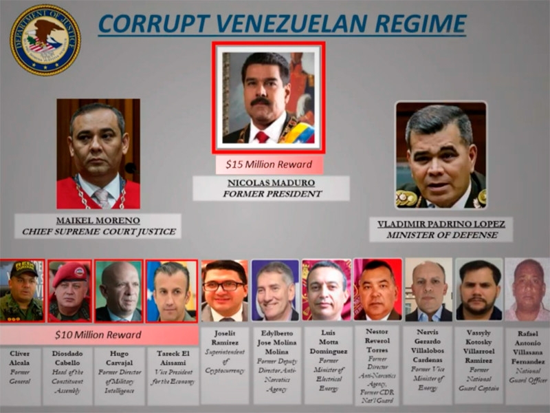 Власти США предъявили Мадуро обвинения в причастности к наркотерроризму