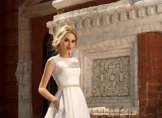 Атласные свадебные платья