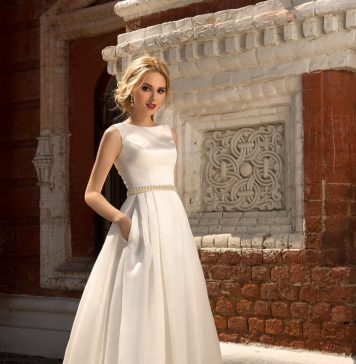 Атласные свадебные платья