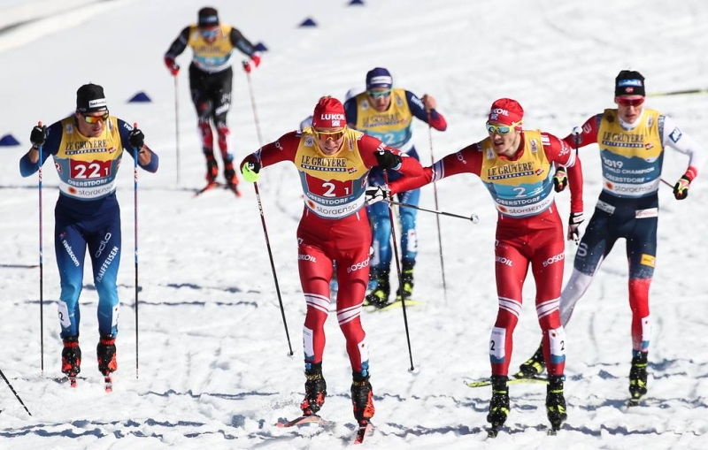 Лыжники Большунов и Ретивых заняли третье место в командном спринте на чемпионате мира

