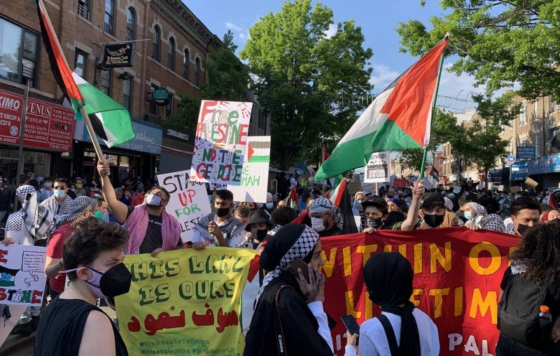 Акция в поддержку Палестины проходит в Нью-Йорке