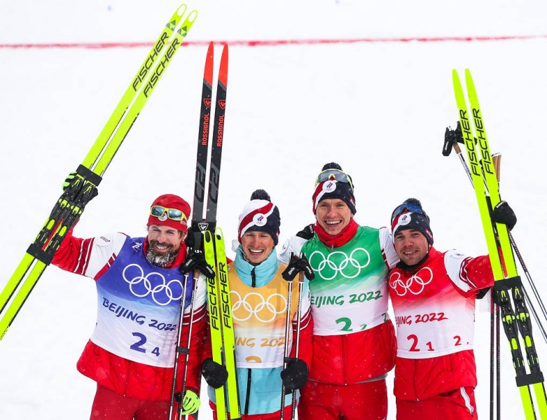 Мужская сборная России по лыжным гонкам впервые выиграла эстафету на Олимпийских играх