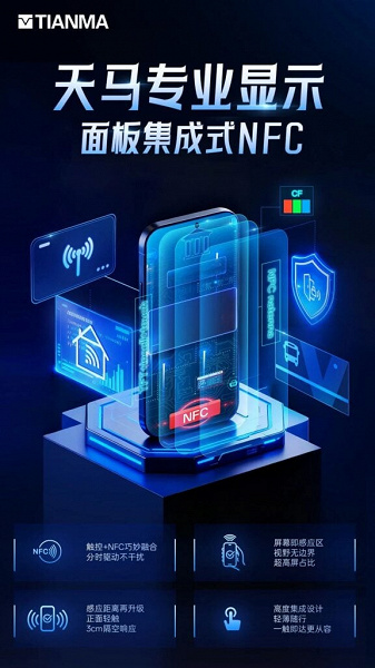 Tianma представила первый в мире экран с NFC
