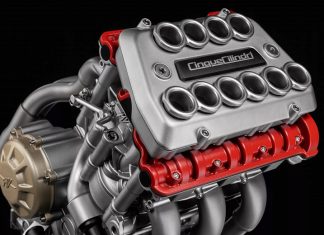 Два цилиндра сверху, три — снизу: представлен первый в мире мотоциклетный двигатель V5