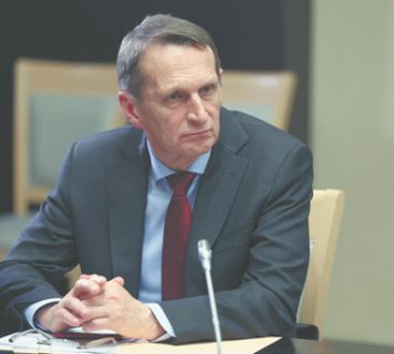 Поздравление с 35-летием «Независимой газеты» от главы Службы внешней разведки РФ Сергея Нарышкина