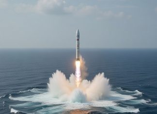 Китай впервые поднял первую ступень ракеты Long March 10 из акватории моря