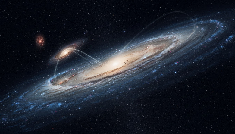 Один мощный толчок: как карликовая галактика изменила структуру Млечного Пути